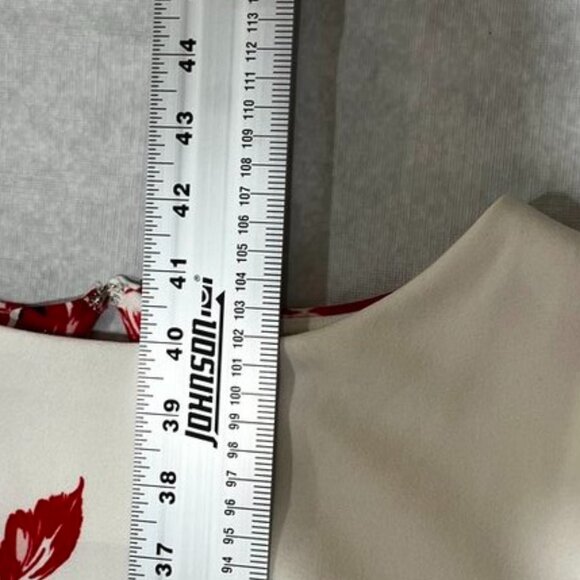 Danny & Nicole Red Floral Colorblock Sheath Dress Holiday Winter Midi Black 14 - Picture 8 of 10